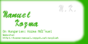 manuel kozma business card